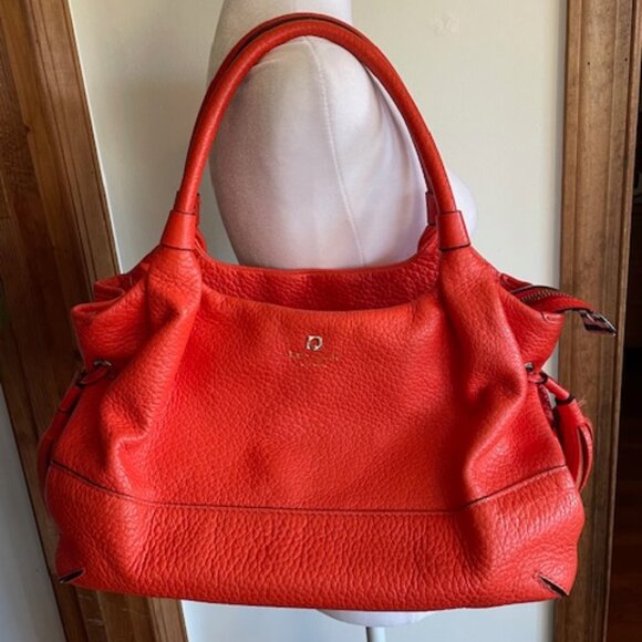 KATE SPADE Orange Leather Stevie Southport Avenue Flame Satchel - Picture 3 of 17
